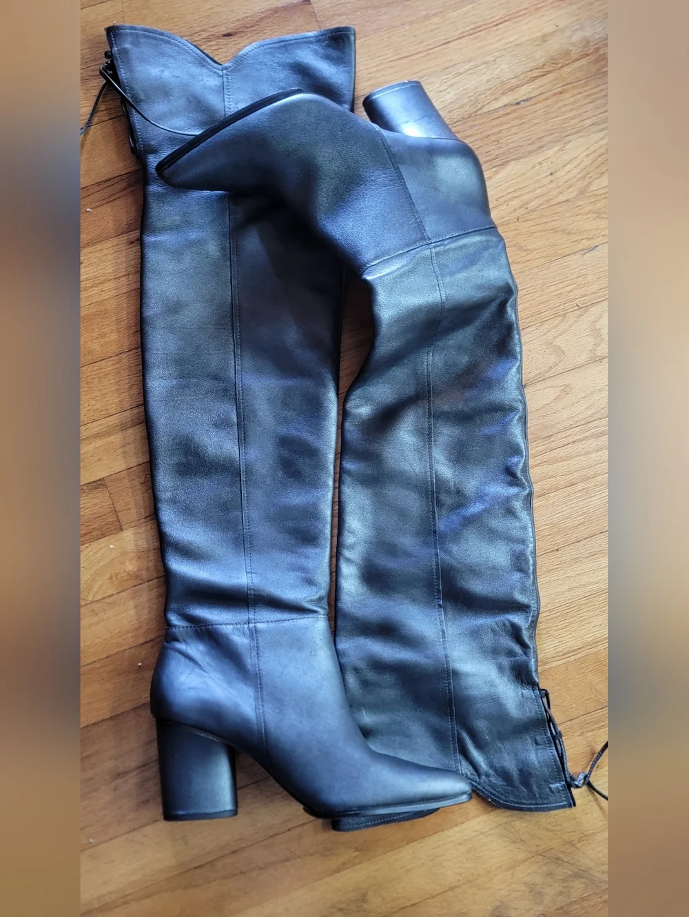 Donald Pliner Leore Over The Knee Boots, Pewter, 9.5